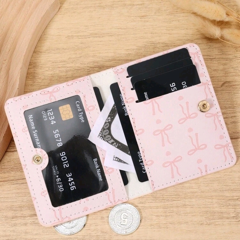 Pink Bow Pattern Wallet - Picture 3 of 3